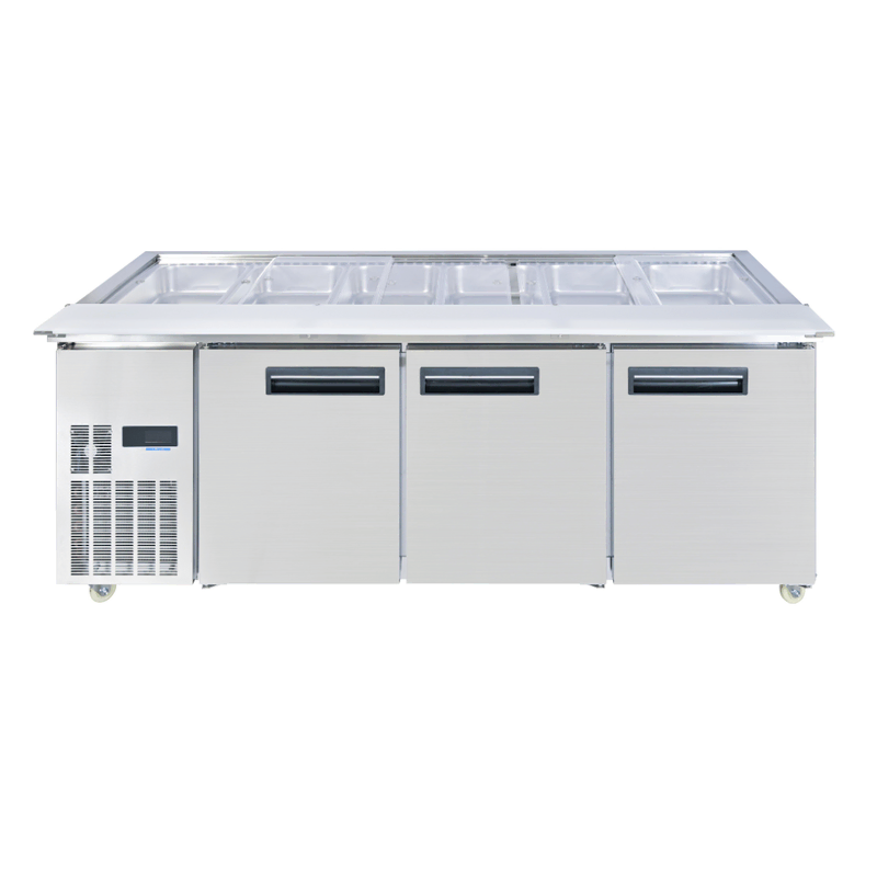 Thermaster PG210FA-XB - Two Door Cold Bench Salad Station 6 x1/1 GN Pans
