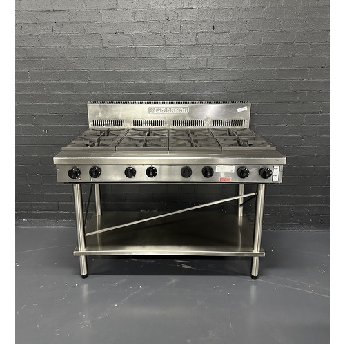 Pre-Owned Goldstein PFB48 - 8 Burner Gas Cooktop on Leg Stand