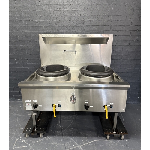 Pre-Owned Gas 2 Hole Wok with Chimney Burners