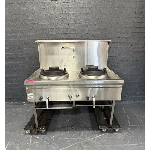Pre-Owned Gas 2 Hole Wok with Chimney Burners - LPG