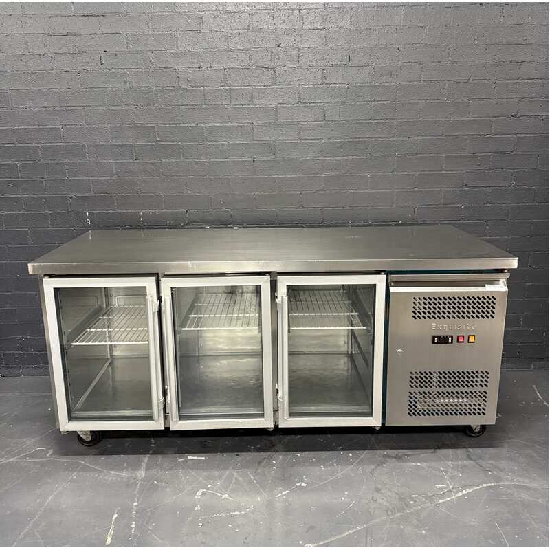 Pre-Owned Exquisite USC400G - 3 Door Glass Underbench Storage Fridge