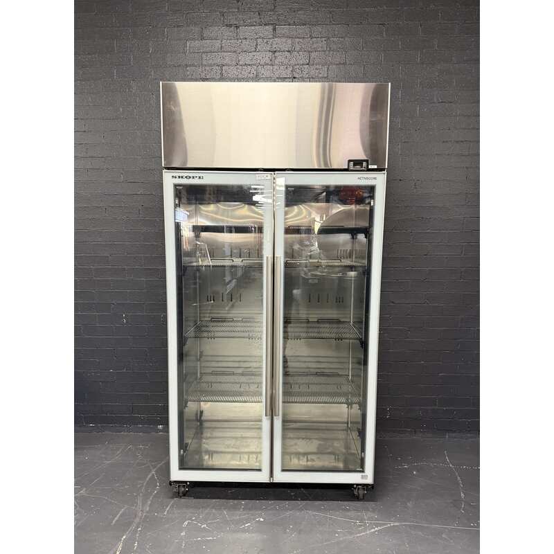 Pre-Owned Skope SKT1000-AC - 2 Door Glass Stainless Steel Upright Fridge 