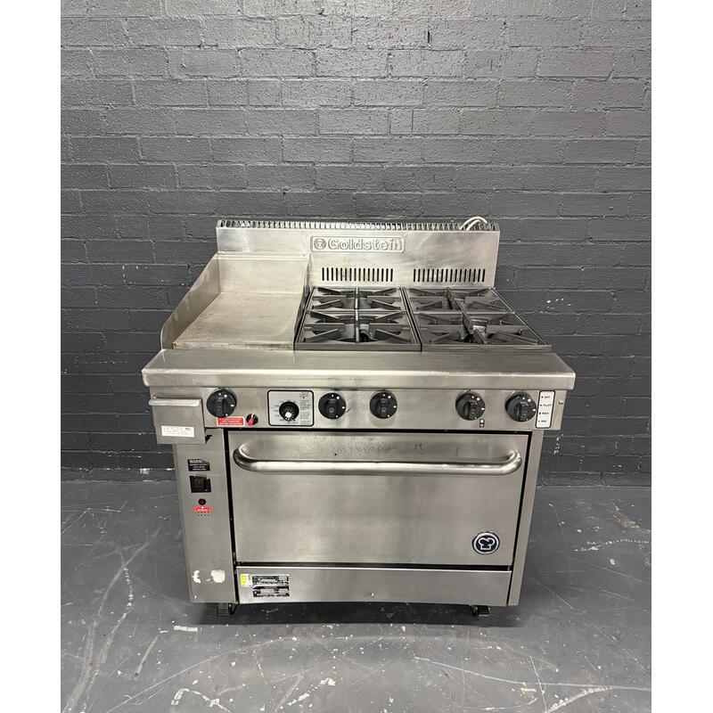 Pre-Owned Goldstein PF12G428FF - 4 Burner Gas Cooktop + 300mm Griddle and Oven