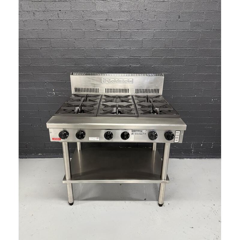 Pre-Owned Goldstein PFB-36 - 6 Burner Gas Cooktop on Stand