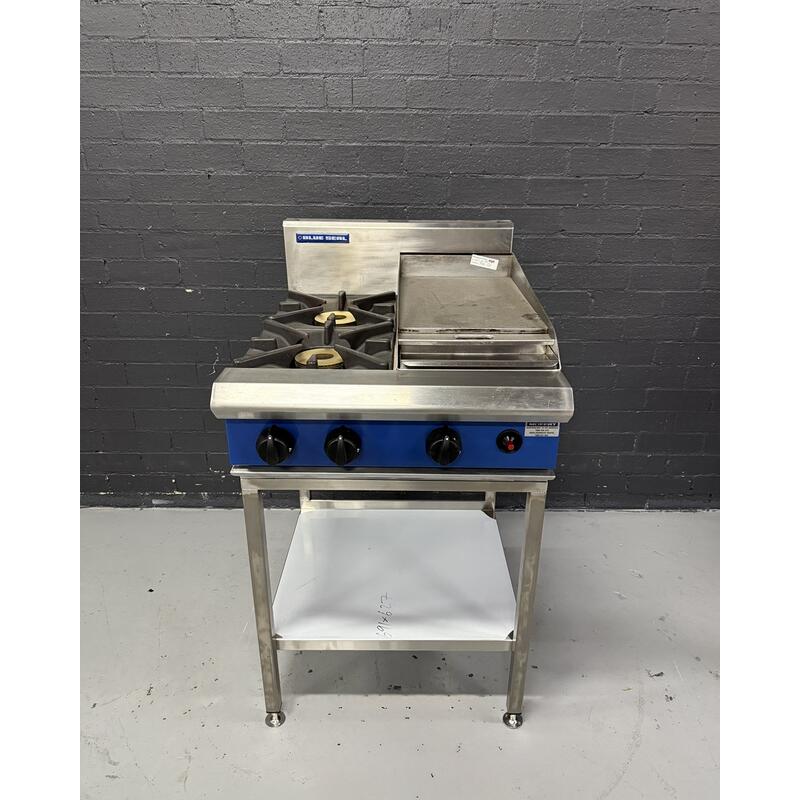 Pre-Owned Blue Seal G514C-LS - 2 Burner Gas Cooktop with 300mm Griddle on Stand