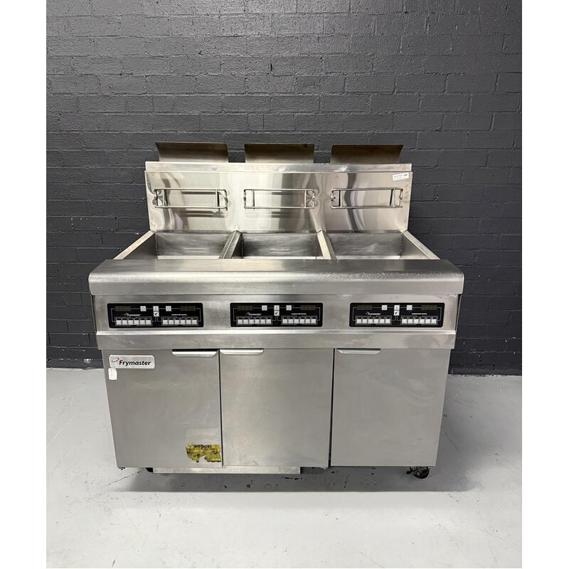Pre-Owned Frymaster FPP345ECSD - 3 Pot Gas Deep Fryer with Filtration System and Computer Magic