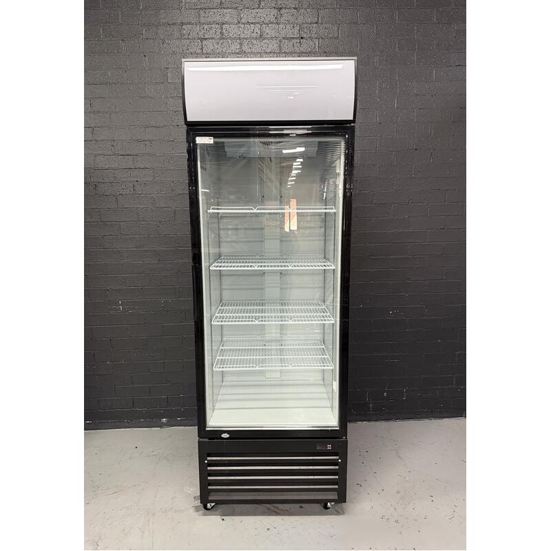 Pre-Owned FED LG-540BP - 1 Door Glass Upright Fridge - Black