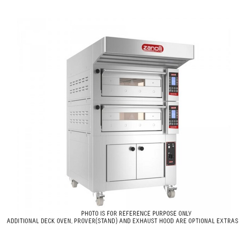 Zanolli PW2S/MC18 Teorema Polis 2 Tray Bakery Deck Oven with narrow design -180mm Chamber Height 