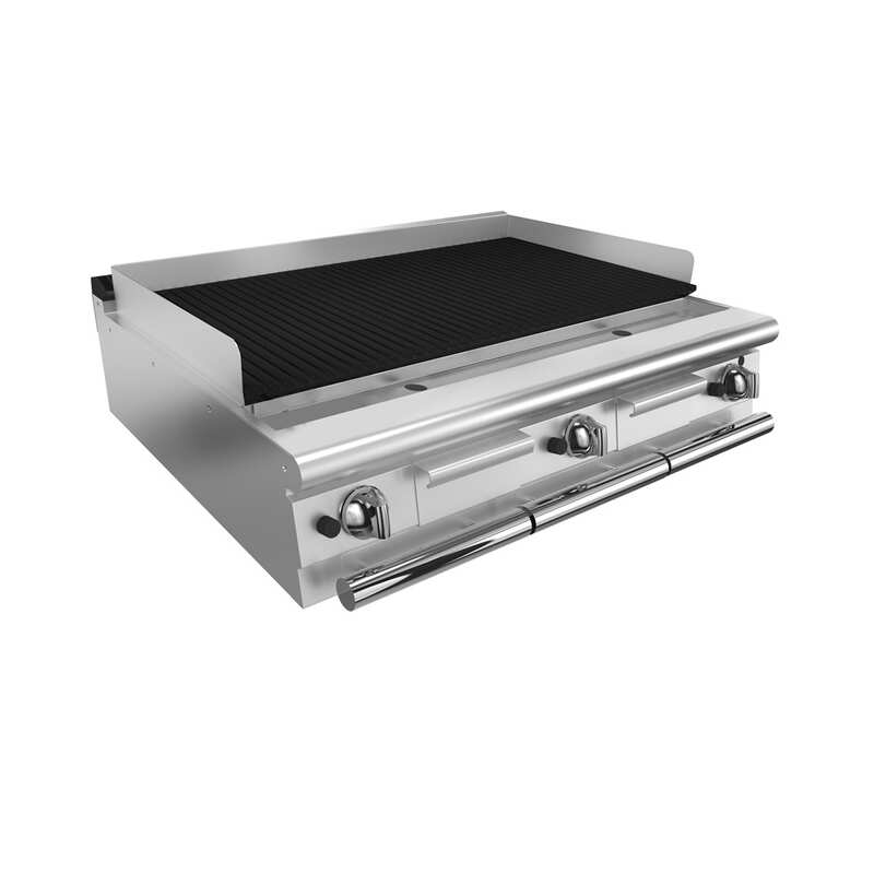 Baron Q70SGL/G123 - 2 Burner Gas Lava Rock Chargrill - 1200mm