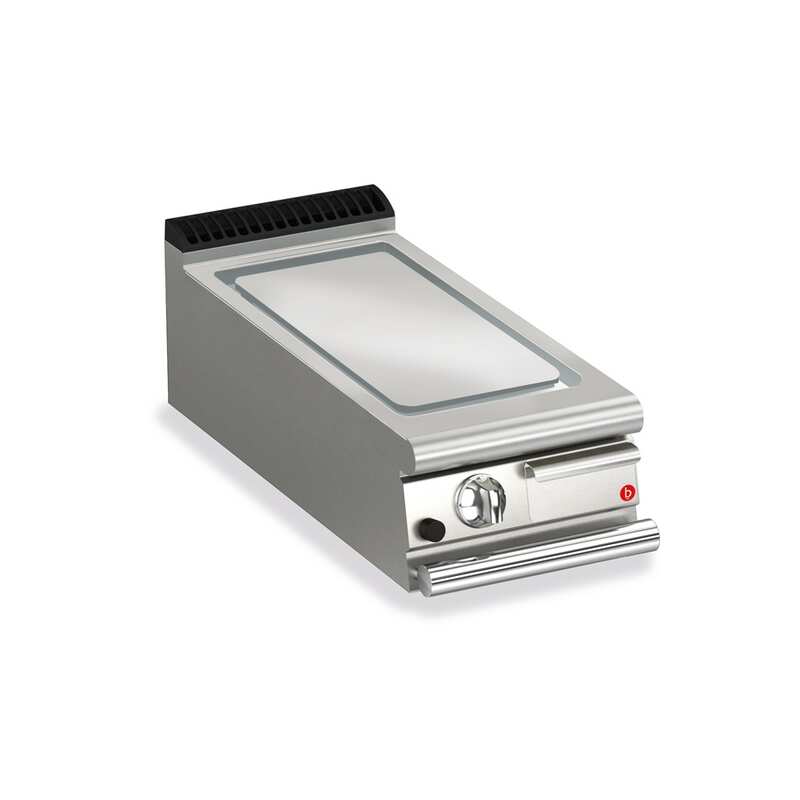 Baron Q90SFT/G400 - Gas Fry Top With Smooth Mild Steel Plate - 400mm