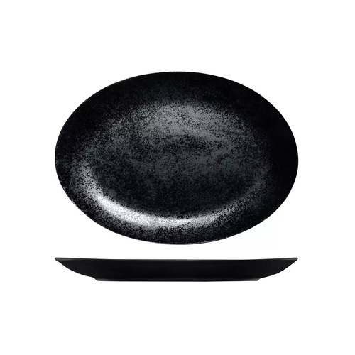 RAK Karbon Oval Coupe Plate 320x230mm - Black (Box of 6)