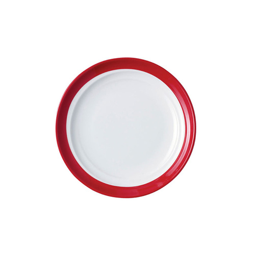 Royal Porcelain Maxadura Resonate Round Plate Coupe 165mm - Red Inner Band (Box of 24)