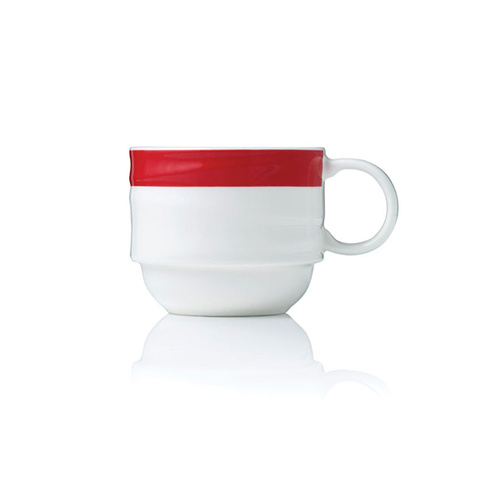 Royal Porcelain Maxadura Resonate Coffee Cup Stackable 265ml - Red Band (Box of 12)