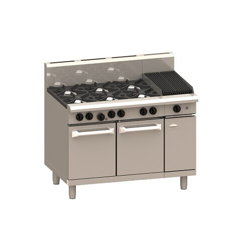 Luus RS-6B3C - 6 Open Burners + 300mm Chargrill with Oven