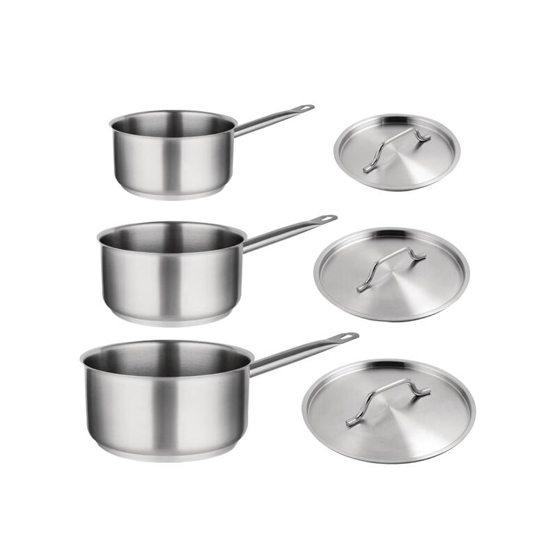 Vogue Stainless Steel Saucepan Set (3 Pack)