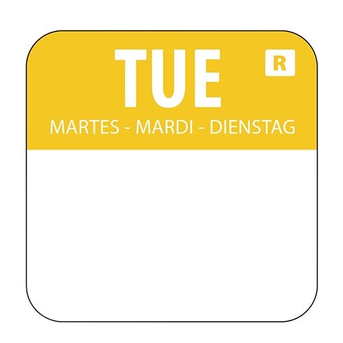 Day of the Week Label Tuesday Roll (1000 Labels)