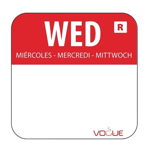 Day of the Week Label Wednesday Roll (1000 Labels)