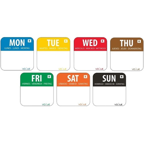 Vogue Removable Day Of The Week Labels - 7 Days
