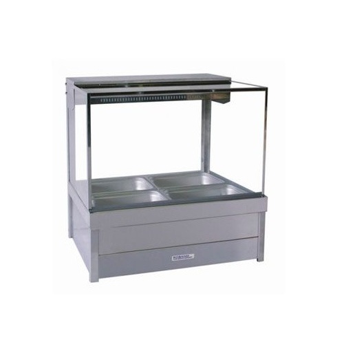 Roband S22RD Square Glass Hot Food Display with Rear Doors