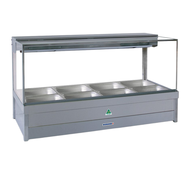 Roband S24RD Square Glass Hot Food Display with Rear Doors