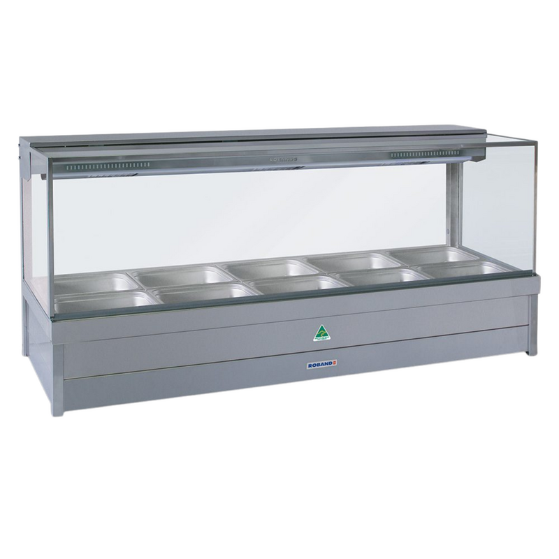 Roband S25RD Square Glass Hot Food Display with Rear Doors