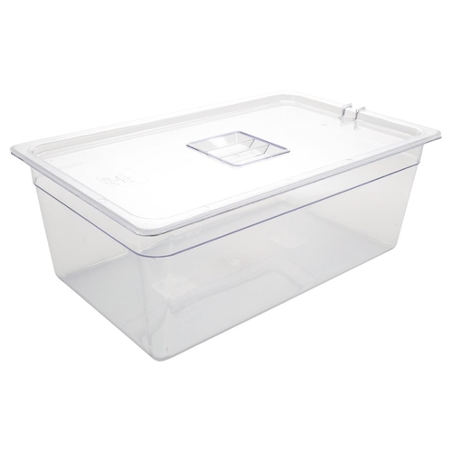 Vogue Container 200mm Clear & Lid Polycarbonate GN 1/1