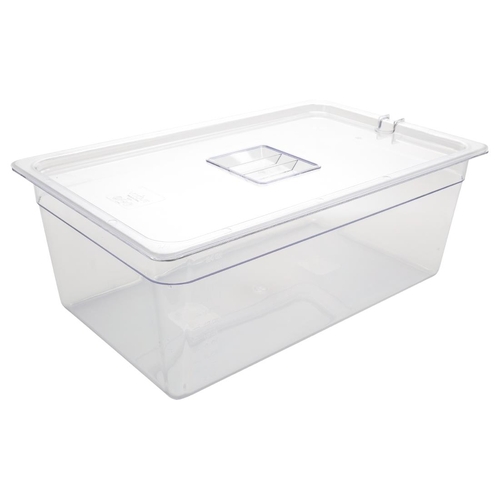 Vogue Container 200mm Clear & Lid Polycarbonate - GN 1/1