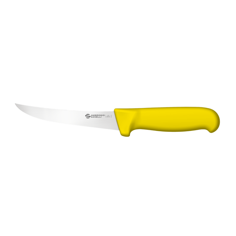 Ambrogio Sanelli Supra Curved Rigid Boning Knife - 150mm Yellow