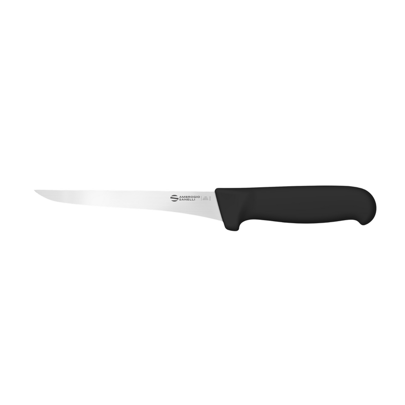 Ambrogio Sanelli Supra Flexible Narrow Boning Knife - 160mm Black