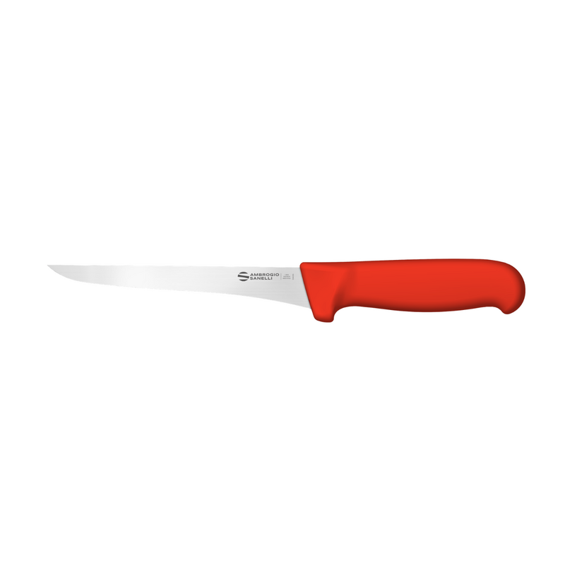 Ambrogio Sanelli Supra Flexible Narrow Boning Knife - 160mm Red