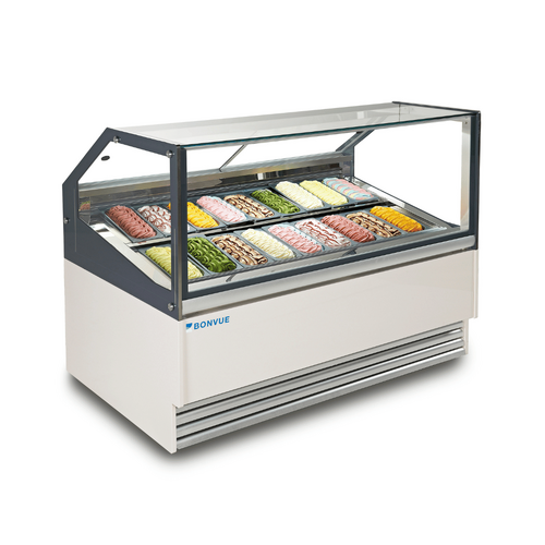 Bonvue SGD-18 - Gelato / Ice Cream Display Showcase - 18 x 5 Litre Pans