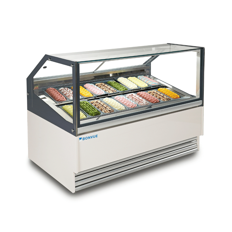 Bonvue SGD-18 - Gelato / Ice Cream Display Showcase - 18 x 5 Litre Pans