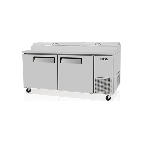 Skipio SPR-67SD Pizza Prep Table - 2 Doors With Air Over Pans