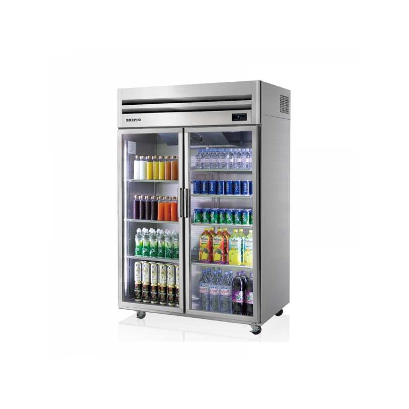 Skipio SRT45-2G - 2 Door Glass Upright Display Fridge