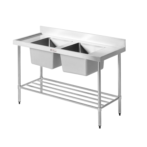 Simply Stainless Double Sink Bench 600 Series
