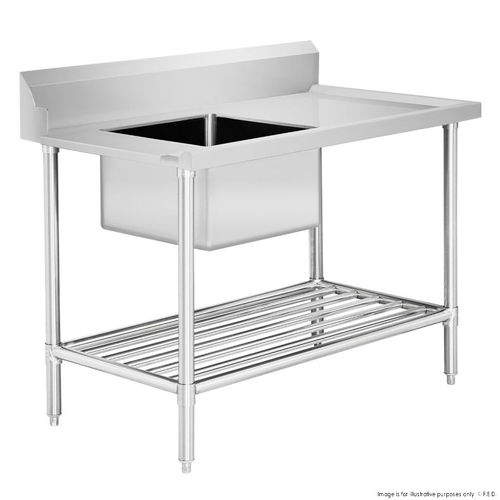 Modular Systems SSBD7-1200L-A Single Sink Inlet Bench for Dishwashe - Left Handed 1200 x 700 x 900mm