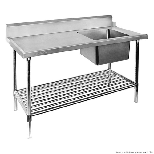 Modular Systems SSBD7-1200R-A Single Sink Inlet Bench for Dishwasher - Right Handed 1200 x 700 x 900mm