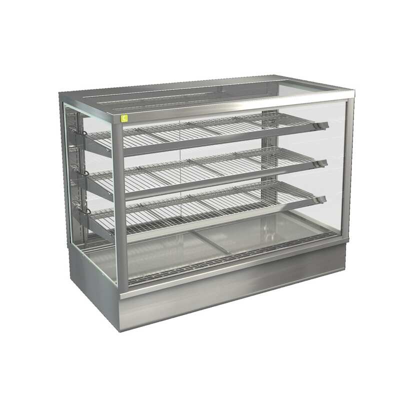 Cossiga STGHT12 Heated Countertop Solid Front with Rear Glass Doors - 1200mm