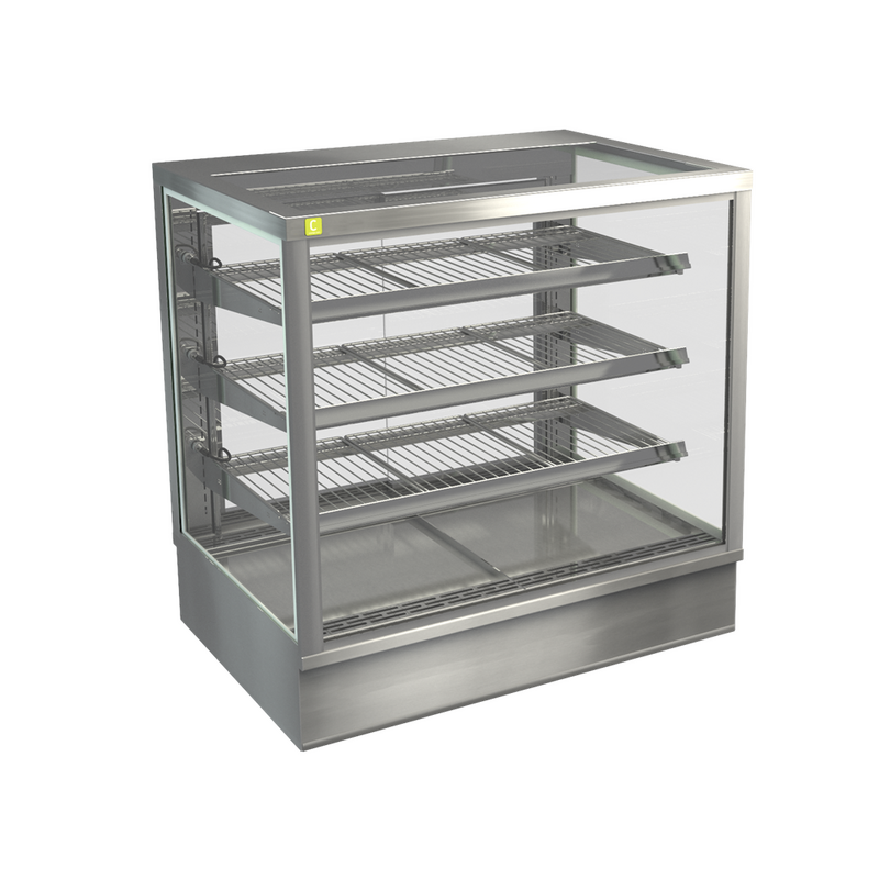 Cossiga STGHT9 Heated Countertop Solid Front with Rear Glass Doors - 900mm