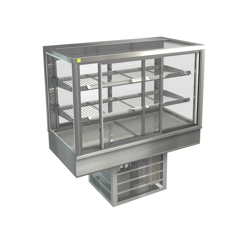 Cossiga STGRF12-SD Refrigerated Countertop Sliding Front with Rear Glass Doors - 1200mm