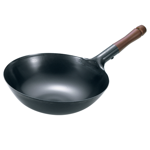 Summit 33cm Iron Non-stick Wok With Wooden Handle