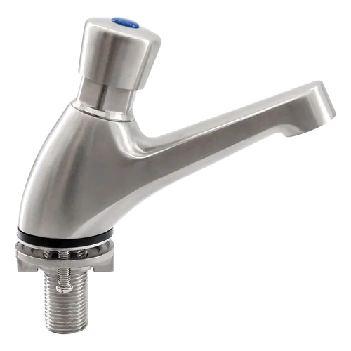 3Monkeez T-3MSS-PTAPB Guardian Push Button Pillar Tap Adjustable Timed Flow - Stainless Steel
