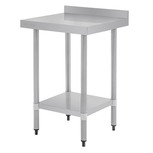 Vogue Stainless Steel Prep Table with Splashback 600x600x900mm