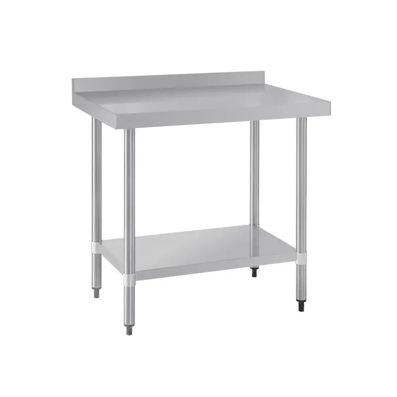 Vogue Stainless Steel Prep Table with Splashback 900x600x900mm