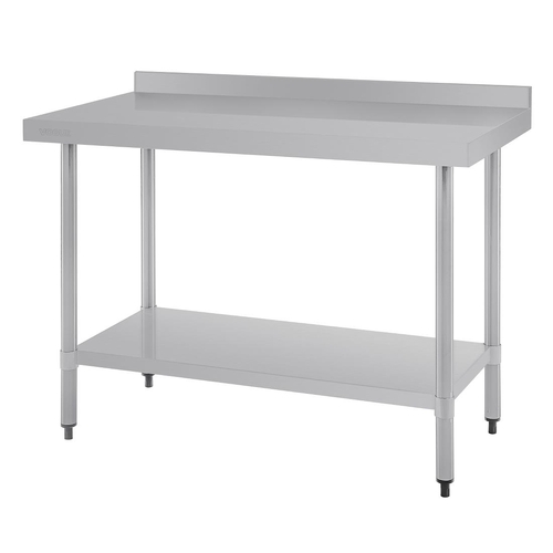 Vogue Stainless Steel Prep Table with Splashback 1200x600x900mm