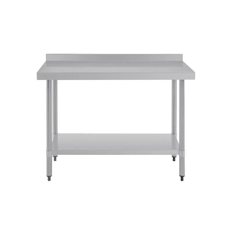 Vogue Stainless Steel Prep Table with Splashback 1200x600x900mm