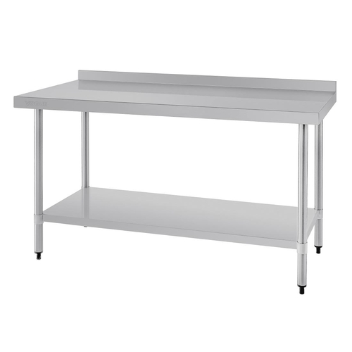 Vogue Stainless Steel Prep Table with Splashback 1500x600x900mm