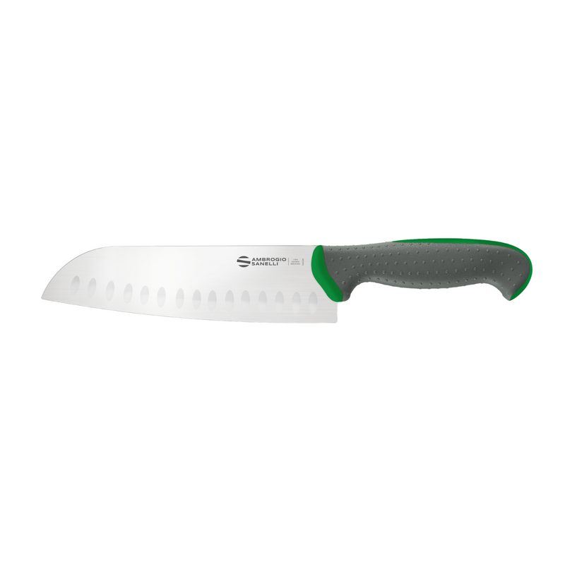 Ambrogio Sanelli Tecna Granton Santoku Knife - 200mm Green