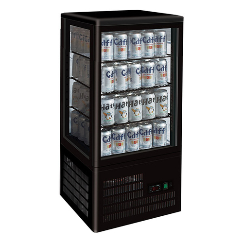 Thermaster TCBD78B - Four Sided Black Colourbond Countertop Display Fridge