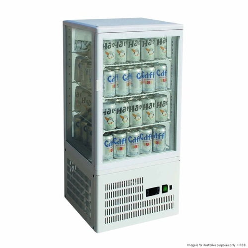 Thermaster TCBD78W - Four Sided White Colourbond Countertop Display Fridge